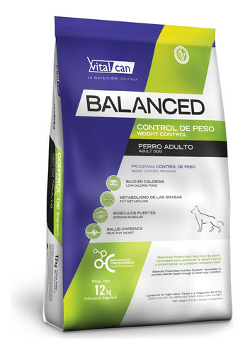 Vitalcan Balanced Light Control De Peso Perro 12kg + Regalo