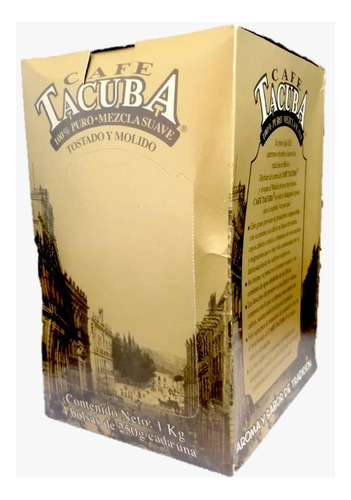 Café Tacuba Caja De 1 Kg (4 Sobres De 250 Gr C/u)
