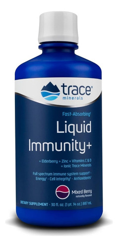 Trace Minerals Immunity Plus Apoyo Inmunitario 30 Oz Sabor Bayas Mixtas