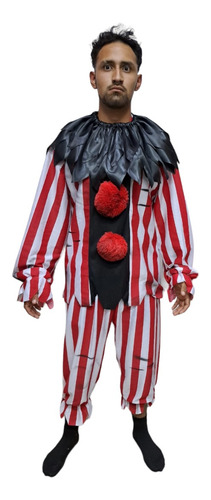 Disfraz De Payaso De Haloween Terror, Creapy Clown, Bloody, Siniestro Para Adulto