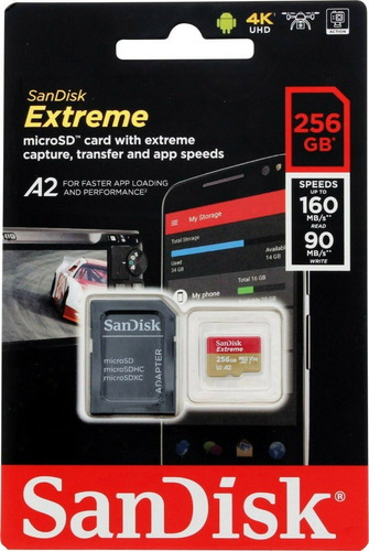 Tarjeta De Memoria Sandisk Sdsqxa1-256g Extreme 4k C/ Adapta