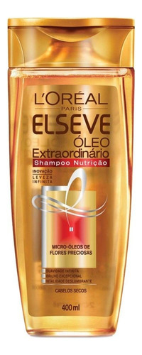 Shampoo Óleo Extraordinário Nutrição Elseve 400ml