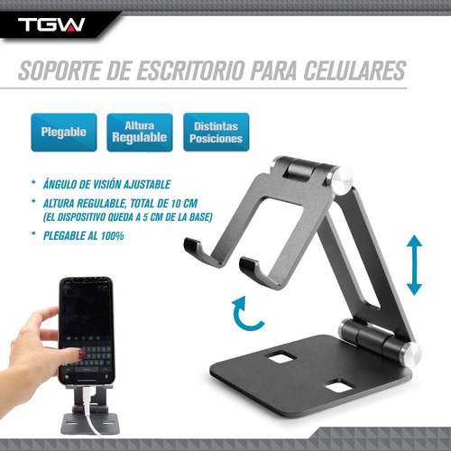 Imagen 3 de 10 de Soporte De Escritorio Para Celulares Tagwood