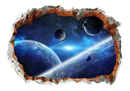 Calcomanía 3d Planeta Universo Galaxy Espacio Exterior De Pa