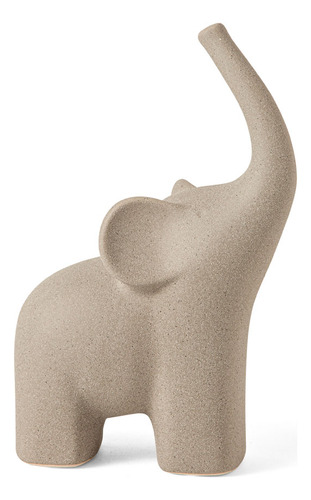 Escultura Decorativa Elefante Em Cerâmica 28cm 16569m Mart Cor Cinza