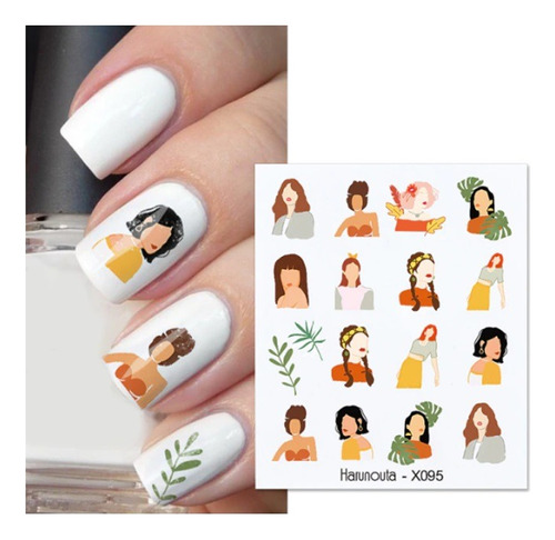 Lamina Sticker Pegatina Para Uñas Diseño Flores Tonos Pastel