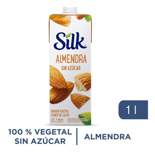 Silk Bebida Vegetal A Base De Almendra Sin Azúcar 1 Lt