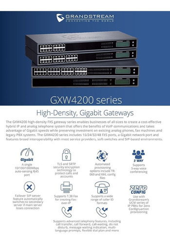 Imagen 4 de 6 de Gateway Grandstream Gxw4224 24 Fxs Sip Voip Router