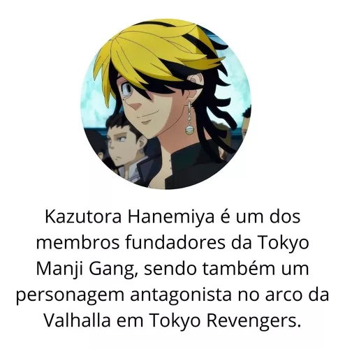 Brinco Anime Tokyo Revengers Mangá Kazutora Hanemiya Prata - TOTAL