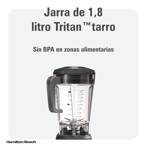 Licuadora Hamilton Beach Professional 1.8 L, Motor 2.2 Cv