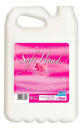  Soft Hands jabon de manos 5 L shampoo liquido bidon fragancia rosa mosqueta