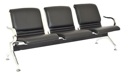 Silla Tandem Aeropuerto 3 Cp Full Tapiz - Ergoclass® Color Negro