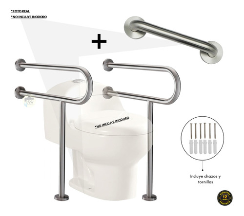 Kit Barras De Seguridad Para Inodoro + Barra 30cm Para Ducha