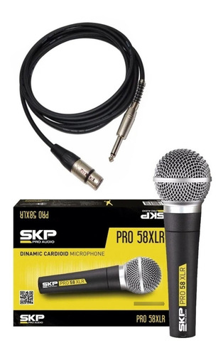 Imagen 2 de 2 de Micrófono Skp Pro-58 Dinámico Cardiode Cable 5mts Xlr