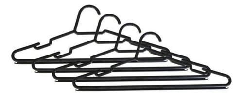 Kit Cabide Adulto Com 4 Unidades Preto Resistente