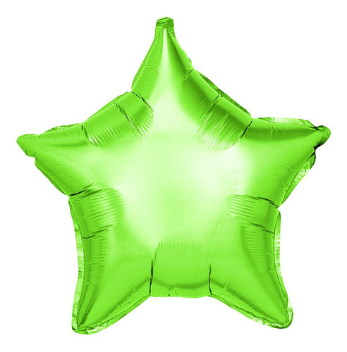 1 Balão Metalizado Verde Claro Estrela 45cm