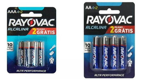 Pilha Rayovac Alcalina Aa Pequena Cx 24 + Aaa Palito Cx 24pç