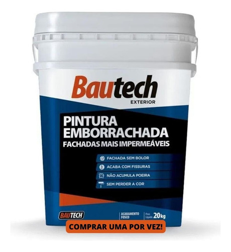 Tinta Borracha Liquida Bautech 20kg Cores (emborrachada) Cor Grafite