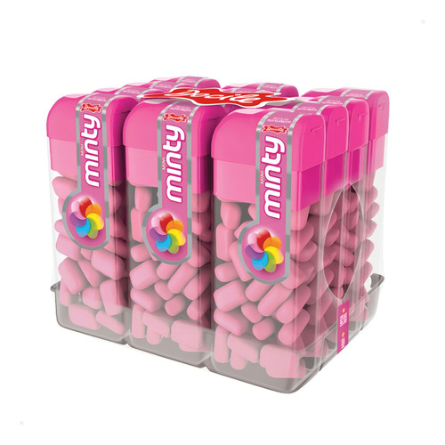 Pastilha Mini Minty Tutti Frutti 14g C/12 Unidades Docile