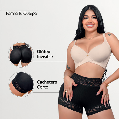Faja Panty Cachetero Negro Para Realce De GlĂșteos O-171 Negro 2xl