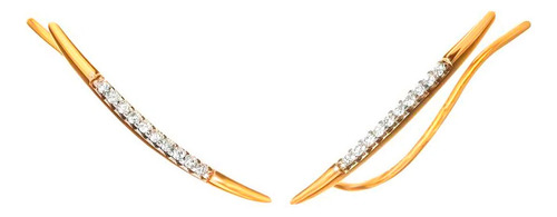 Brinco Ear Cuff Em Ouro 18k Com Diamantes