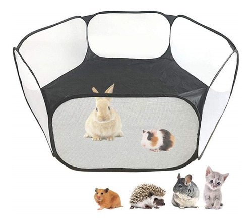 Imagen 10 de 12 de Jaula De Corral Para Mascotas Pequeña Plegable De 4 Piezas