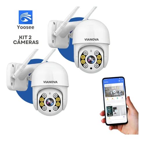 Kit 2 câmeras Ip Yoosee Prova D'água Infravermelho Externa Wifi
