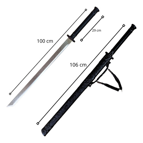 Espada Dragon China Samurai Acero 440 106 Cm Inoxidable