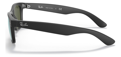 Anteojos de sol Ray-Ban New Wayfarer Flash talle Standard armazón matte black y lente silver