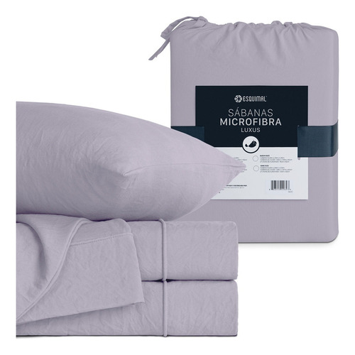 Sábanas king size Esquimal color lila tipo lino prelavado ultrasuave y frescas ideales para todo el año e incluye fundas