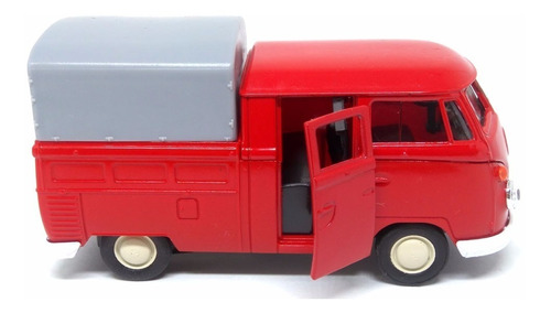 Carrinho Kombi C/ Carroceria Vermelho - Ferro Miniatura