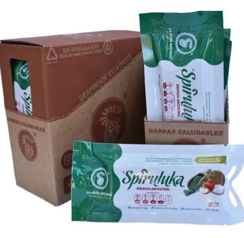 20 Spiruluka En Barra De Spirulina Orgánica , Coco Y Datil