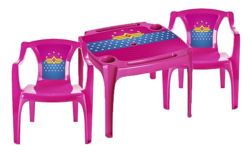 Kit Mini Mesa Infantil + 2 Cadeiras Plásticas Arqplast