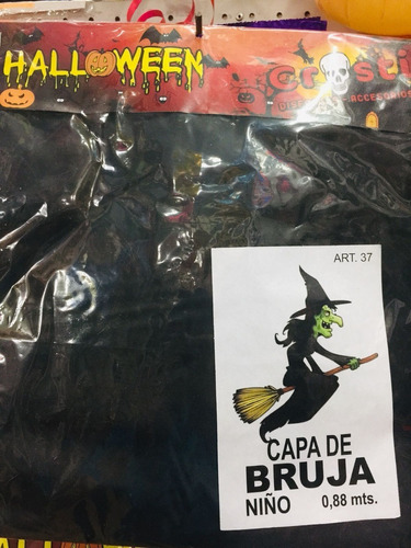 Capa Negra Infantil - Sin Capucha - Halloween