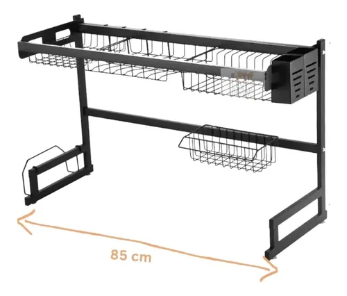 Seca Platos Acero Inoxidable 2 Nivel Escurridor Cocina 85cm