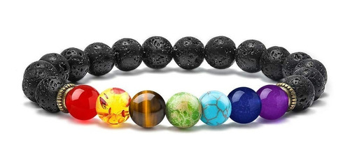 20 Pulsera 7 Chakras Lava Volcanica Oferta Remate Promocion 