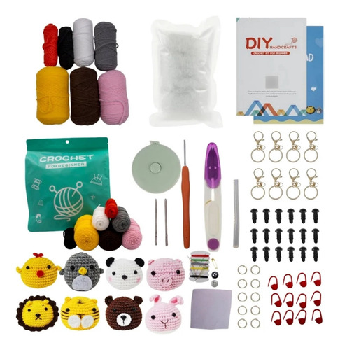 Kit Para Iniciante Pacote Amigurumi Fazendinha Com 8 Modelos Cor 103 - Colorido