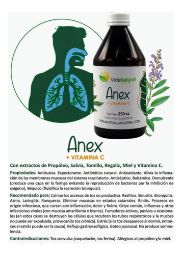 Anex Expectorante Fluidificante Natural Bronquitis Sinusitis Natural