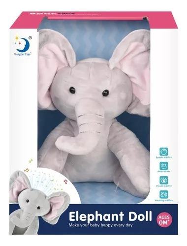 Lámpara Veladora Para Bebe Con Diseño Elefante Con Sonido 