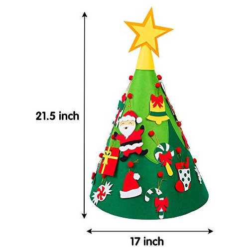 Árbol De Navidad De Fieltro Pared 3d Adornos Colgantes...