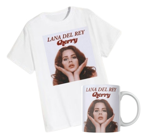 Combo De Remera  Y Taza , Lana Del Rey ( Cherry )