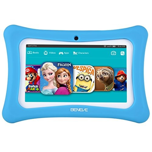 Azul BENEVE M755 Tableta para niños Software para niños iWawa preinstalado Tableta Andriod de 7 pulgadas 7.1 con 1GB de RAM 8GB ROM y Wifi 