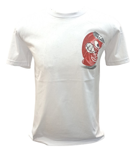 Remera Lata Coca Doble Estampa 100% Algodón