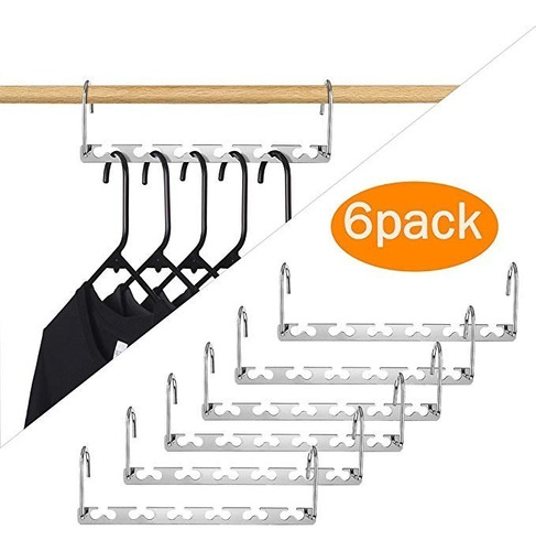 Día Casa Ahorro De Espacio Perchas 6 Pack Magia Metal Percha