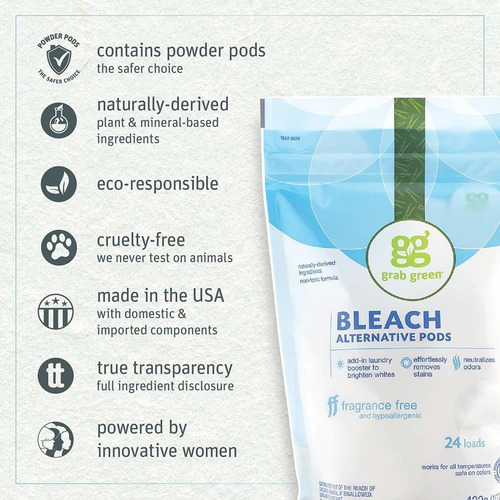 Coge Las Vainas Verdes Naturales Bleach Alternative, Sin Fra