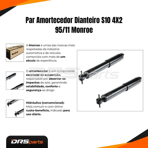 2 Amortecedor Dianteiro S10 2.5 2.8 Maxion Mwm 96/05 Monroe