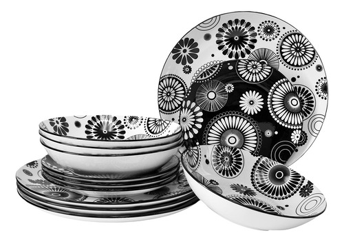 Vajilla Porcelana Decorada Con Lunares Resistente Y Apta Mic