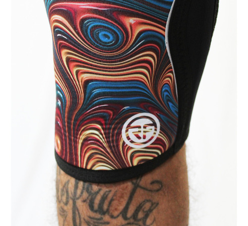 Rodilleras De Neopreno Psy Fungi Runfit 7mm Color Agua Talla Xl