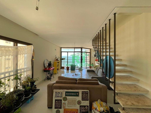 Imagem 18 de 30 de Cobertura Duplex, Frente Mar, Vista Para O Mar, Alto Padrão, 4 Dormitórios Sendo 2 Suítes, 3 Vagas De Garagem, Pitangueiras, Guarujá/sp - Co0040