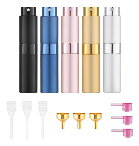 5pcs 8ml Perfume Atomizador Recargable,mini Botella De Spray